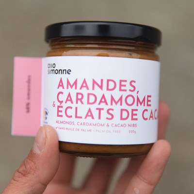 Tartinade Allo Simonne-Amandes, Cardamome Éclats de cacao  (220g)